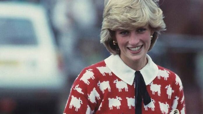 Princess Diana wearing the black sheep sweater [Image-Twitter@theclearhead]