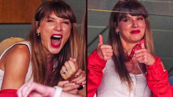 Taylor Swift was watching the Chiefs game [Image-Twitter@SwiftNYC]